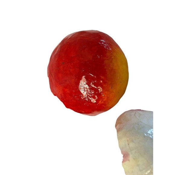 Vintage Vegetables Fruit Paper Mache Red Folk Art 5 Pieces  Colorful Bright - Picture 8 of 8